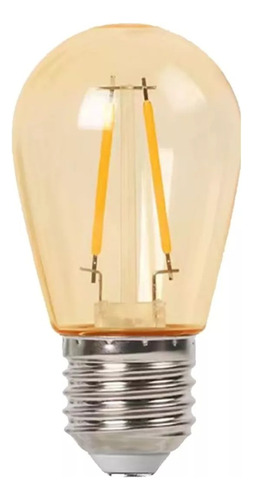 Foco Edison Vintage 1w Led Luz Cálida Cristal Ambar T/pera