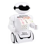 Alcancía Electrónica Robot Caja Fuerte Con Lampara Niños Color Blanco
