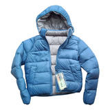 Campera Puffer Corta Inflable Abrigo Mujer Reversible 