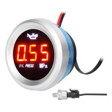 Medidor De Presión De Aceite 52mm Led 9-35v Con Alarma 1/8np