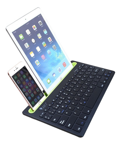 Teclado Bt Recargable Multiplataforma Soporte Tablet Celular