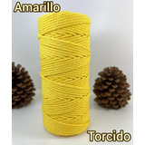 Polycotton Algodón Torcido De 3mm Color Amarillo.