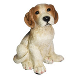 Cf345 Estatua De Perro Cachorro Beagle, A Todo Color