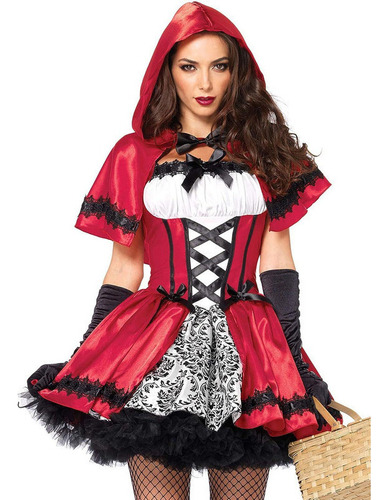 Halloween Mujer Disfraz Caperucita Roja Fiesta De Adultos