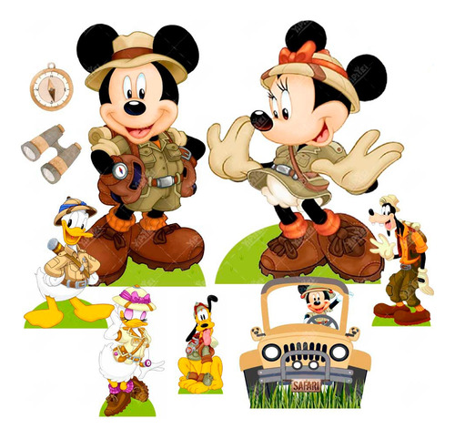 Fiesta Mickey Mouse Safari Set Figuras De Coroplast Candybar