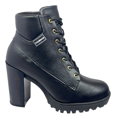 Bota Coturno Feminina Casual Tratorada Salto Moleca 5325.119