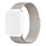 Pulseira Magnética Aço Milanês Compatível Com Apple Watch Cor Estelar Largura 40 Mm