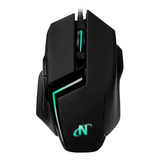 Mouse Gamer Nisuta Botones 6d Led 3200dpi Usb Ergonomico Mac Color Negro