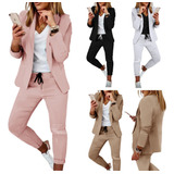 Conjunto De Pantalones Tipo Blazer Entallados For Mujer, Pa