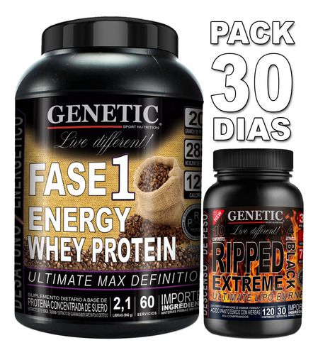 Proteína Ripped Genetic Energizante Quema Grasas Definitivo