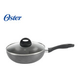 Sartén Wok Aluminio Con Tapa Clairborne 24 Cm / 2.5mm Oster