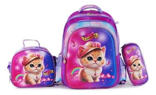 Set Escolar Mochila Lonchera Y Portalápices Completo