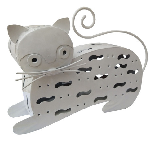 Gatinho Metal Decorativo P/ Estante Mesa Sala De Estar Retrô