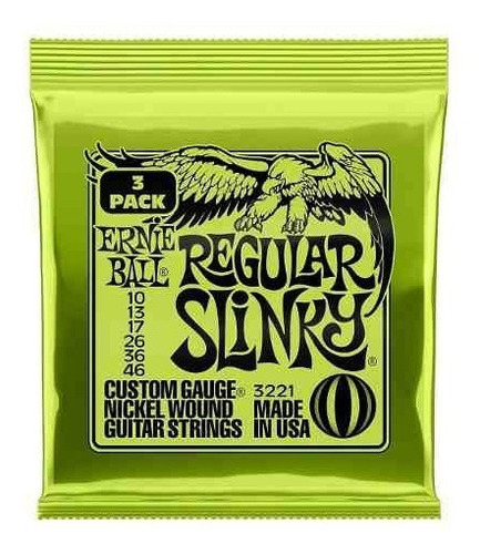 Cuerdas Ernie Ball 3221 Regular Slinky 10-46 Pack 3 Set