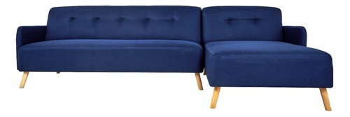 Sala Esquinera Minimalista Moderna Sofa Cama Salas Sillon Color Azul