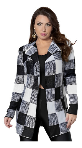 Casaco Xadrez Feminino Inverno Roupa Para Frio