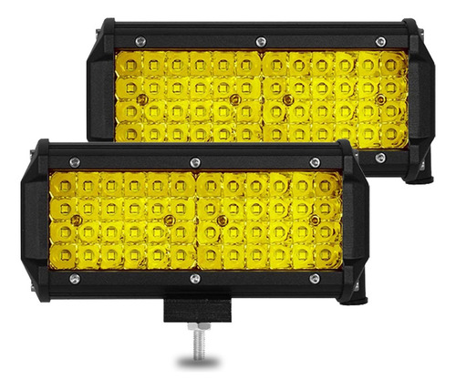 Par Faros Led Auxiliares 7'' 3000k 144w Luz Amarilla Ámbar