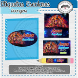 Kit Imprimible Etiquetas Escolares Avengers Niño 2019 