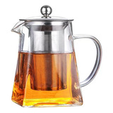 Tetera Cristal Cuadrada Infusor Té Vidrio Borosilicato 