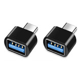 Adaptador Otg Tipo C 3.1 Macho A Usb 3.0 A Hembra Color Negro