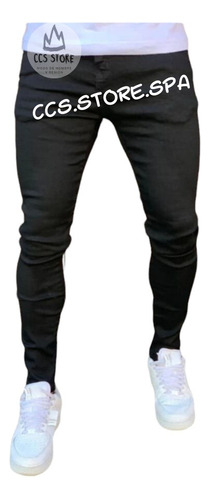 Pantalon Negro De Hombre Skinny Elásticados Original