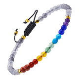 Nupuyai Pulsera De Cuentas De Piedra De 7 Chakras Unisex, Pu