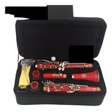 Clarinete Moresky Vermelho 17ch Bb Prateada Ebonite Palheta