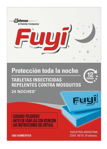 Tableta Insecticida Repelente Mata Mosquito Fuyi X24 Noches