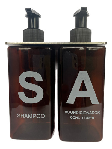 Dispenser Pared Doble Shampoo/acondicionador Soporte+envases