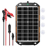 Mantenedor Cargador De Batería Solar De 15w 12v, Contr...