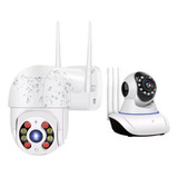 Camara Ptz Exterior + Camara 3 Antenas Interior Wifi 1080p