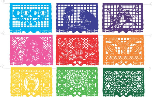 Decoración Papel Picado Tiras Coco 1/4  10 Pz 