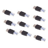 10 Adaptadores Usb Hembra A Ethernet Rj45 Macho