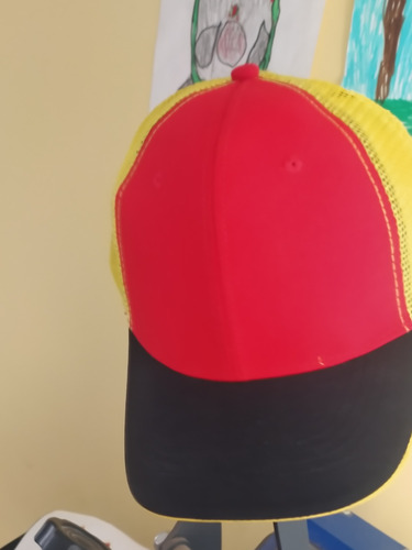 Gorro Malla Tela Tricolor Jockey