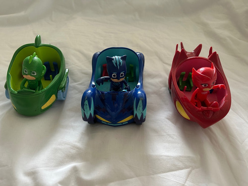 Kit 3 Bonecos Pj Masks Com Os 3 Carros  Originais