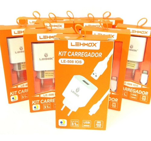 Kit 10 Carregadores Para iPhone 8 X Xr Xs iPad 5 iPad Atacad