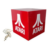 Luminária Atari Abajur, Gamers, Retro Logo Atari Vermelho
