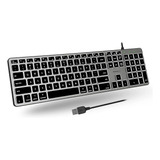 Teclado Con Cable Usb Macally Funcional Led Gris Para Mac