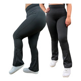 Kit 2 Flare Leg Suplex Grossa Legging Plus Size Cós Alto