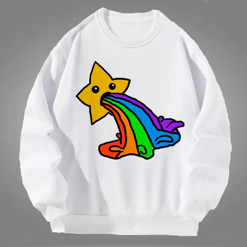 Sudadera Suéter Sin Gorro Estrella Vomitando Colores