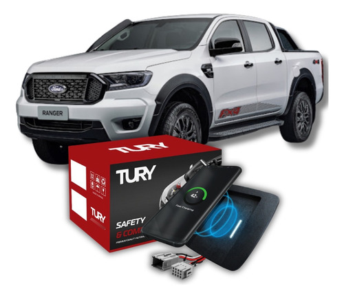 Carregador Indução Automotivo Tury Ford Ranger 2016 A 2023