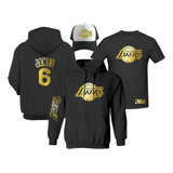 Kit Sudadera + Playera + Gorra Mod Lakers Lebron James Gold