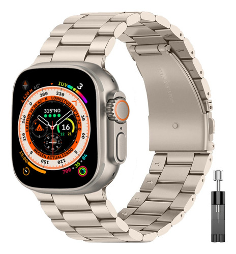 Correa Acero Eslabon Compatible Con Apple Watch Todas Series