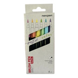 Caneta Pincel Brush Newpen Pastel-kit Com 6 (novidade)