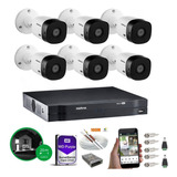 Kit Cftv 6 Câmeras Intelbras Vh 1120b Dvr 8 Canais Hd Purple