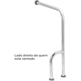 Barra De Apoio Para Sanitário Modelo L 80x50cm Com Reforço