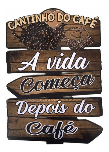 Plaquinha Cantinho Café Decorativo Parede Cozinha Decoração