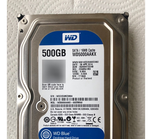 Disco Rigido Duro Interno Western Digital Wd Blue 500gb Azul