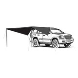 Toldo Lateral Para Coche, Revestimiento Negro, Lona Para Aca