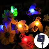 Luces Guirnalda Solar Abeja 30 Led 6 Metros Multicolor 